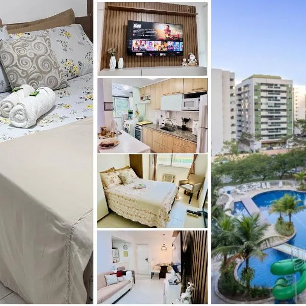 Apto 2 Quartos com Varanda em Frente ao RioCentro Barra Olimpica Wi-Fi Rapido Piscina Cozinha Completa e Estacionamento Portaria 24h Sala Homeoffice Brinquedoteca e Parquinho Infantil Ideal para Grupos Familias e Hospedes a trabalho